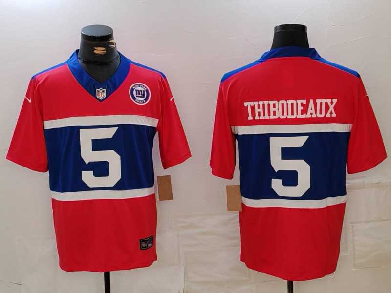 Mens New York Giants #5 Kayvon Thibodeaux Limited Red Alternate FUSE Team Patch Vapor Jersey